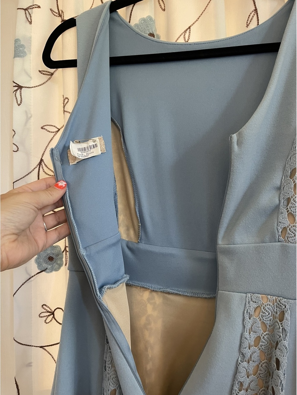 Altar'd State M Light Blue Lace Panel Dress - Picture 11 of 13